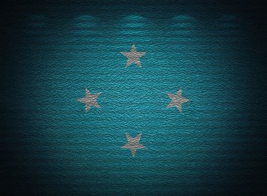 Micronesia flag wall, abstract grunge background clipart
