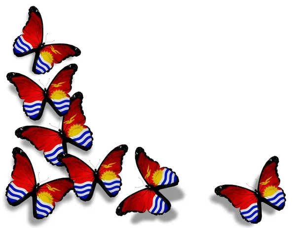 Kiribati flag butterflies, isolated on white background — Stock Photo, Image