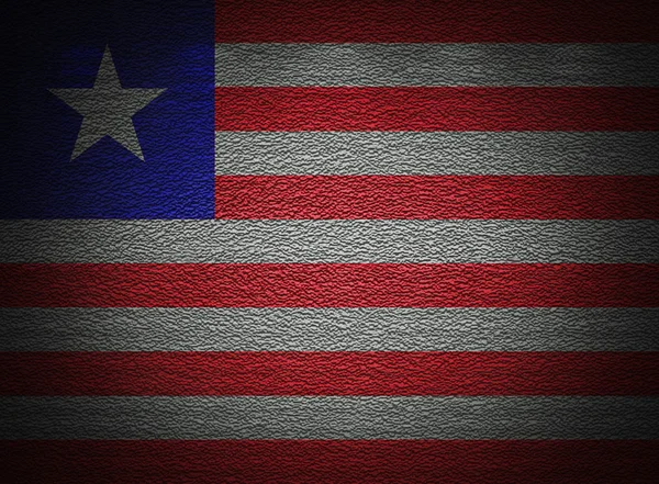 Liberia flag wall, abstract grunge background — Stock fotografie