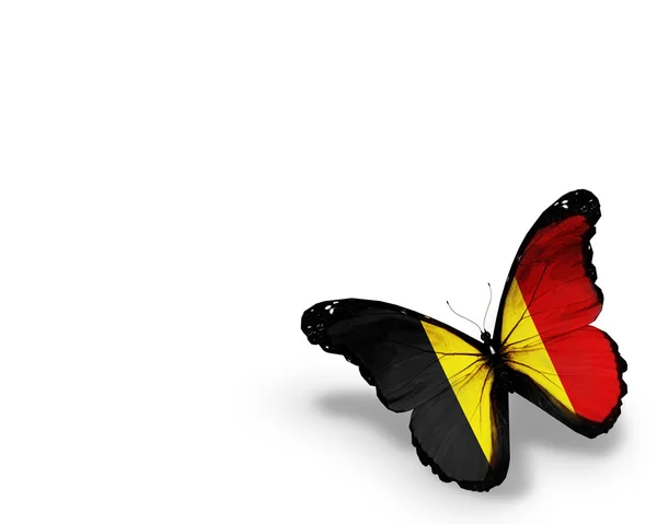 Bandiera belga farfalla, isolata su sfondo bianco — Foto Stock