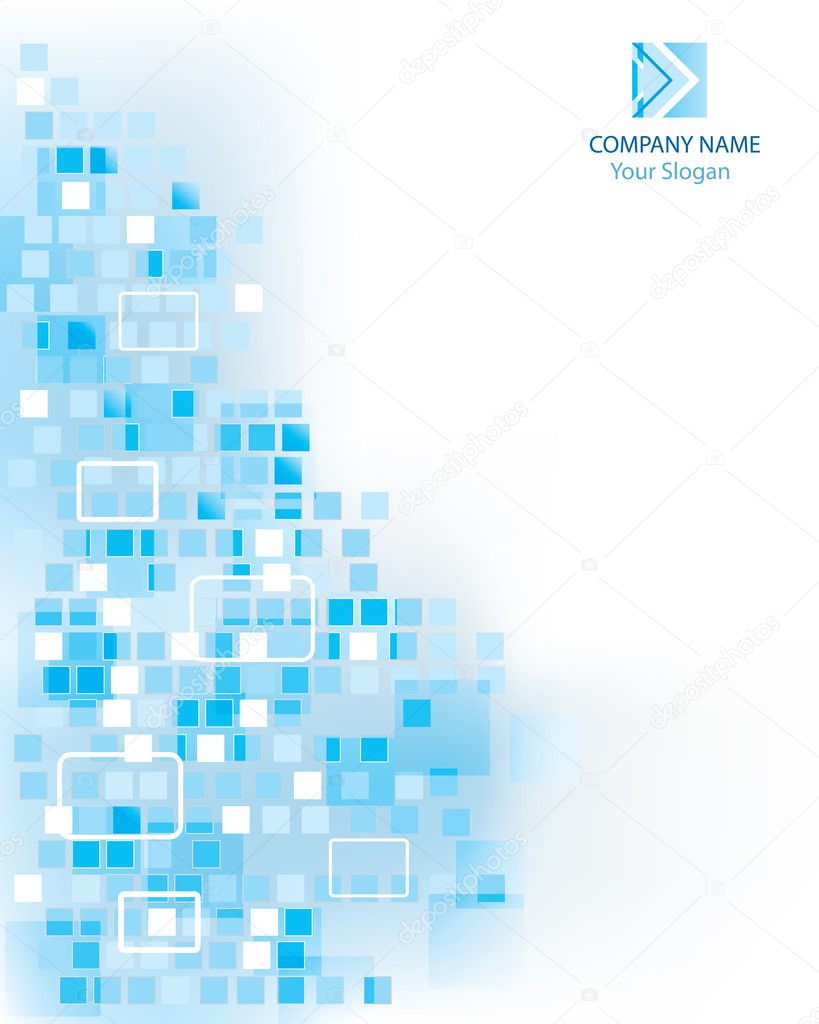 Blue abstract technology background with logo