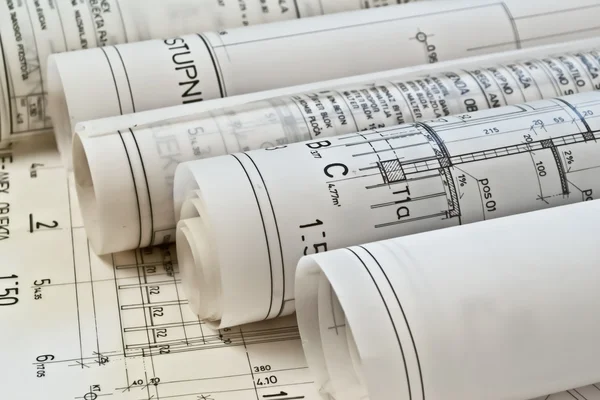 Architectural blueprints project drawing — Stock Photo, Image