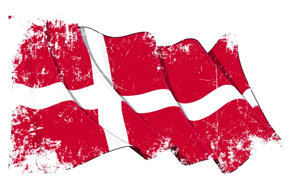 丹麦的 grunge 旗子 — 图库照片
