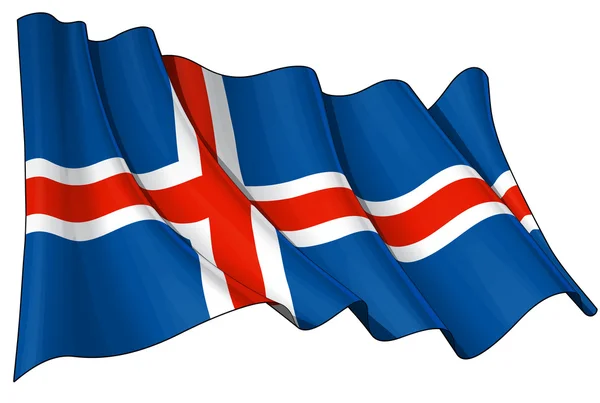 Islandská vlajka — Stock fotografie