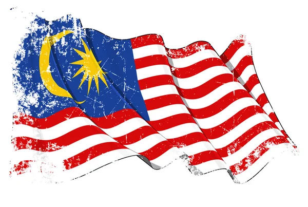 Malezya 'nın Grunge Bayrağı — Stok fotoğraf
