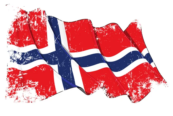 Grunge flagga Norge — Stockfoto