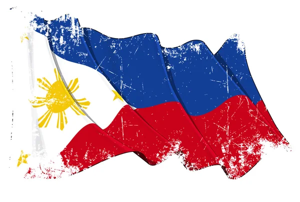 Grunge-Flagge der Philippinen — Stockfoto