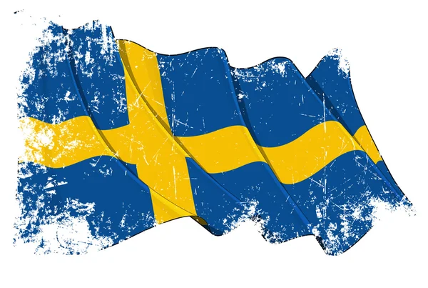 Grunge flagga Sverige — Stockfoto