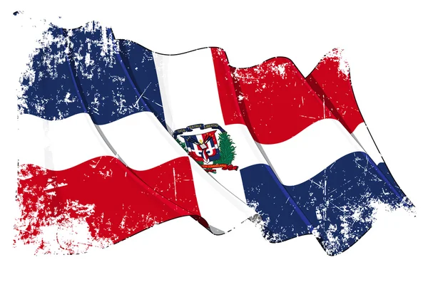 Dominikanska republiken flagga grunge — Stockfoto