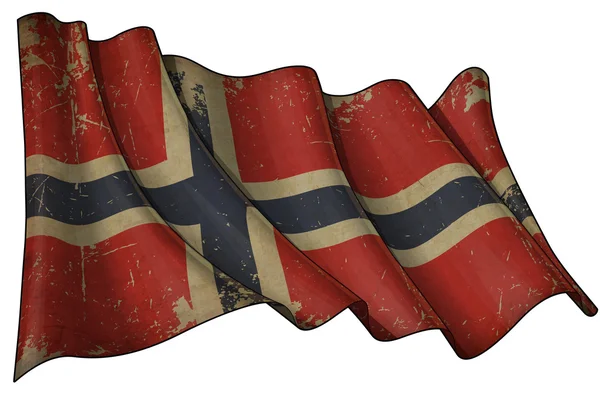 Vecchia bandiera norvegese — Foto Stock