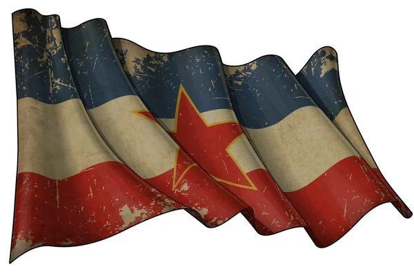Γιουγκοσλαβικό ιστορική σημαία — Φωτογραφία Αρχείου