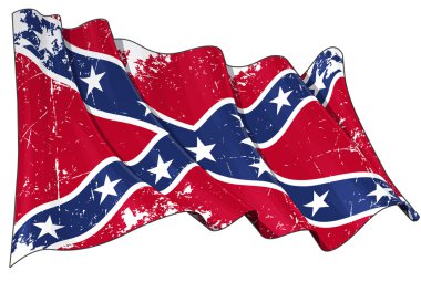 Confederate Rebel flag Scratched clipart