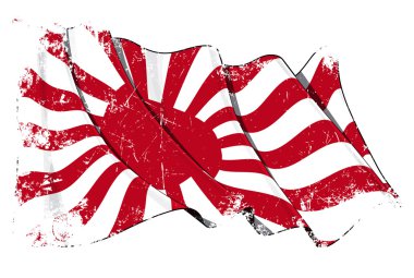 Japans Imperial Navy Flag Grunge clipart