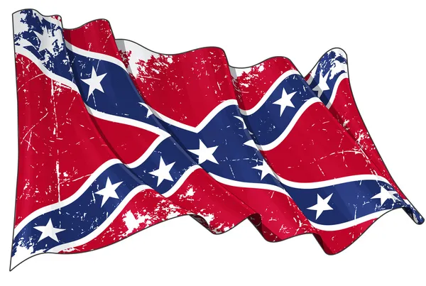 Bandeira rebelde confederada arranhada — Fotografia de Stock