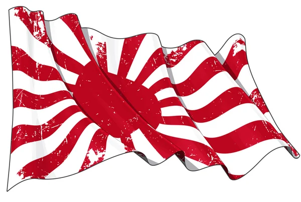Bandeira da Marinha Imperial Japonesa arranhada — Fotografia de Stock