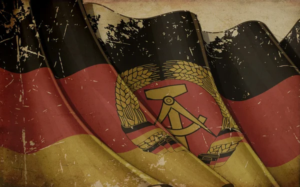 East Germany Flag Old Paper — Stock Photo, Image