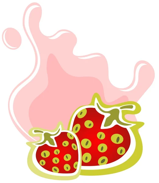 Strawberry with milk — Stock Photo, Image