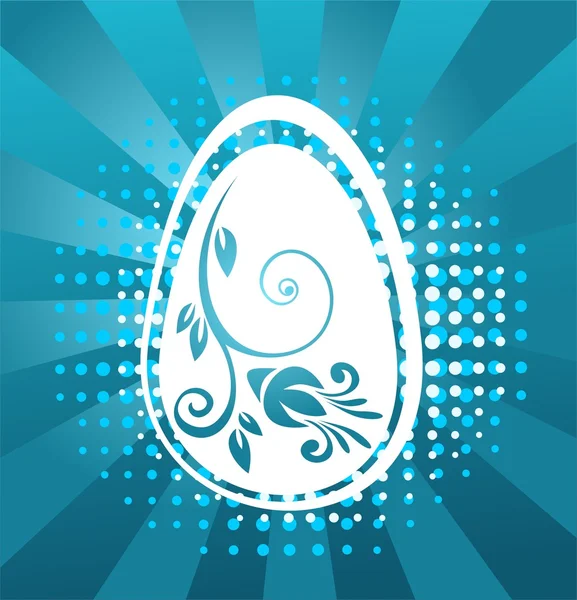 Easter egg with blue pattern — Stock Photo, Image
