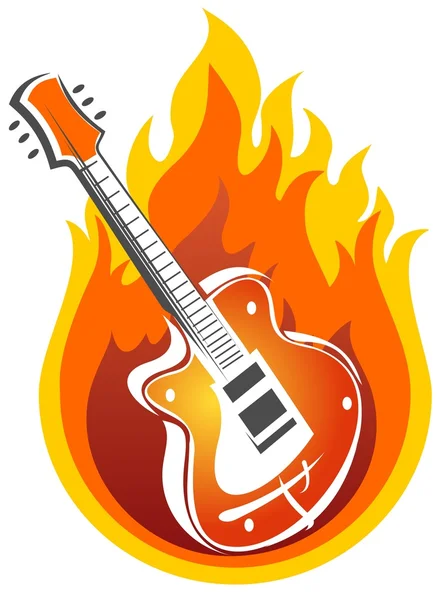 Guitar and fire — Stock Photo, Image