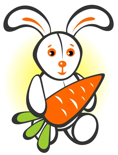 兔子与胡萝卜 — 图库照片