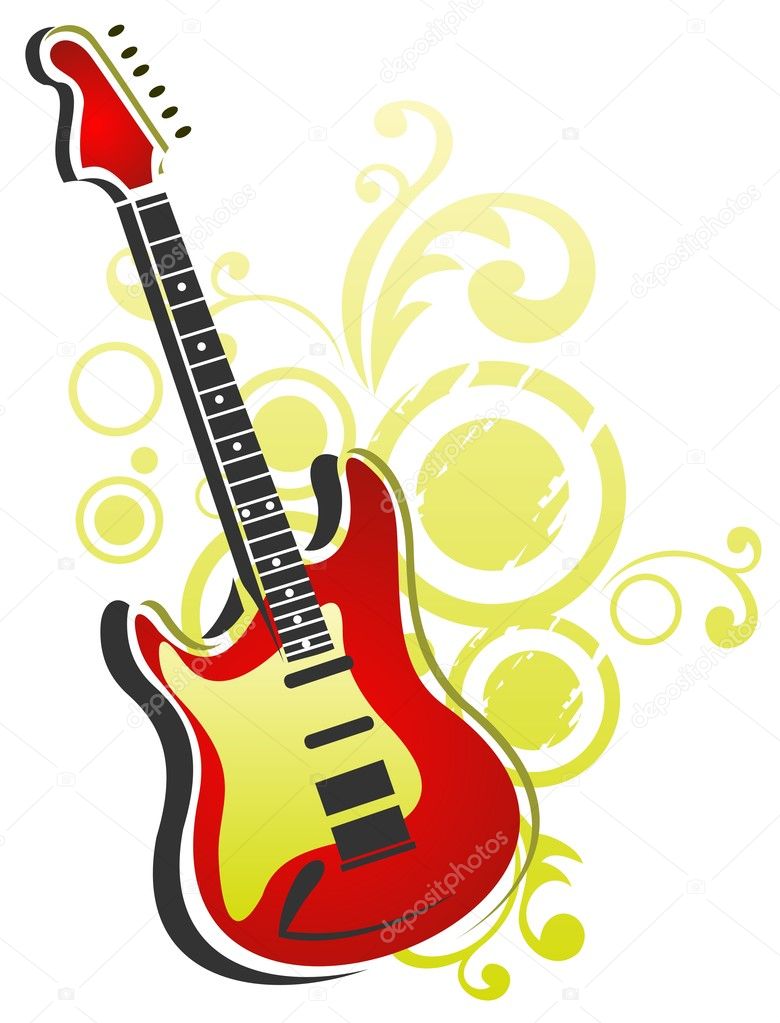 Guitar with abstract pattern — Stock Photo © tokhiti #11138348