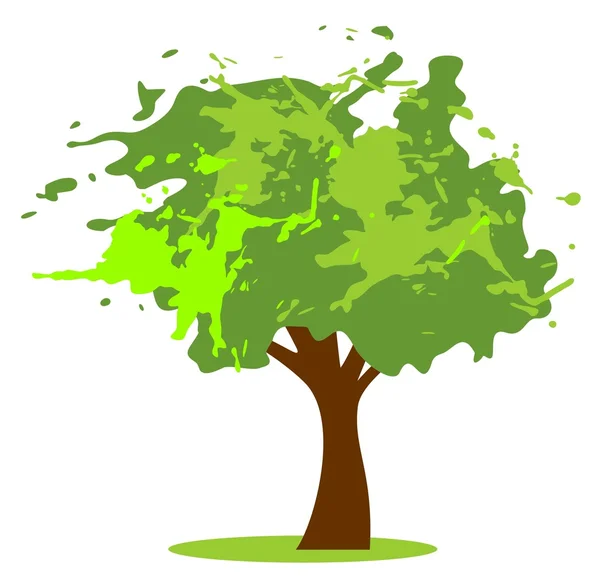 Grunge Green Tree — Stockfoto