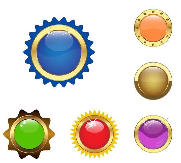 Un ensemble de boutons colorés — Image vectorielle