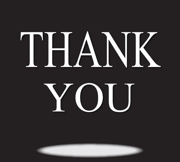 The words "thank you" on a black background — Stock Vector