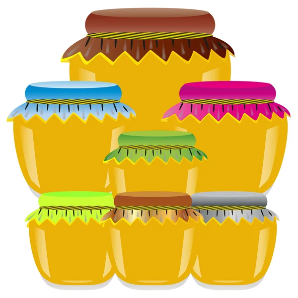 Jars of honey — Stock Vector