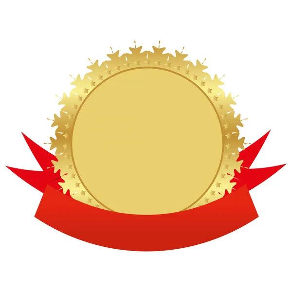 Medaglia d'oro e un nastro rosso — Vettoriale Stock