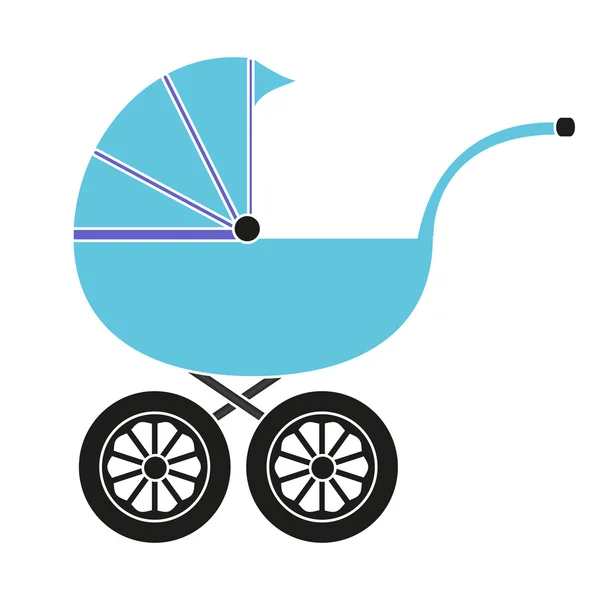 Baby carriage for the boy — Stock Vector