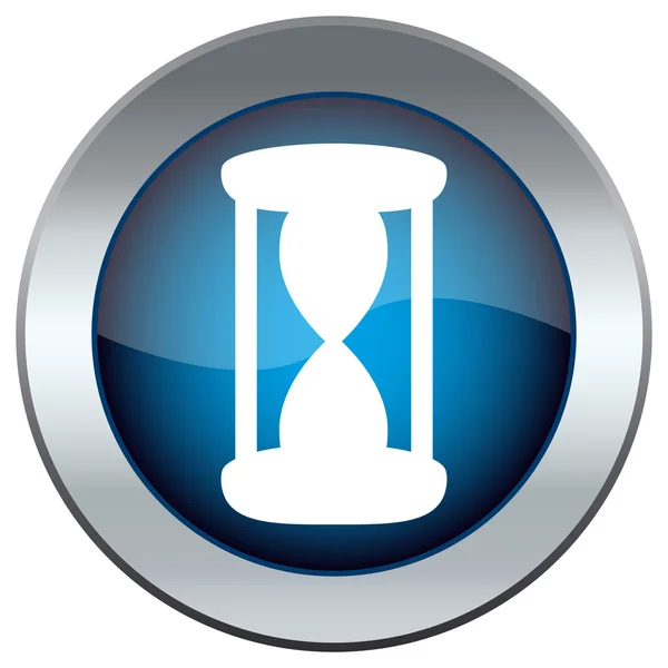 Botón azul con imagen de reloj de arena — Archivo Imágenes Vectoriales