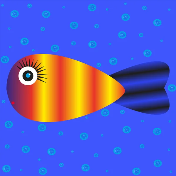 Peixe na água, Ilustração — Vetor de Stock