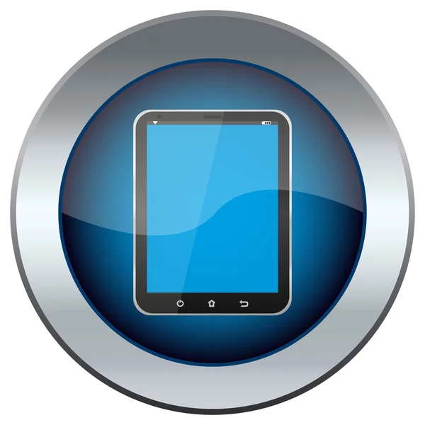 Web knop met het knopvlak is de tablet pc — Stockvector
