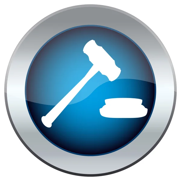 Κουμπί Web με το σφυρί, ο δικαστής — Διανυσματικό Αρχείο