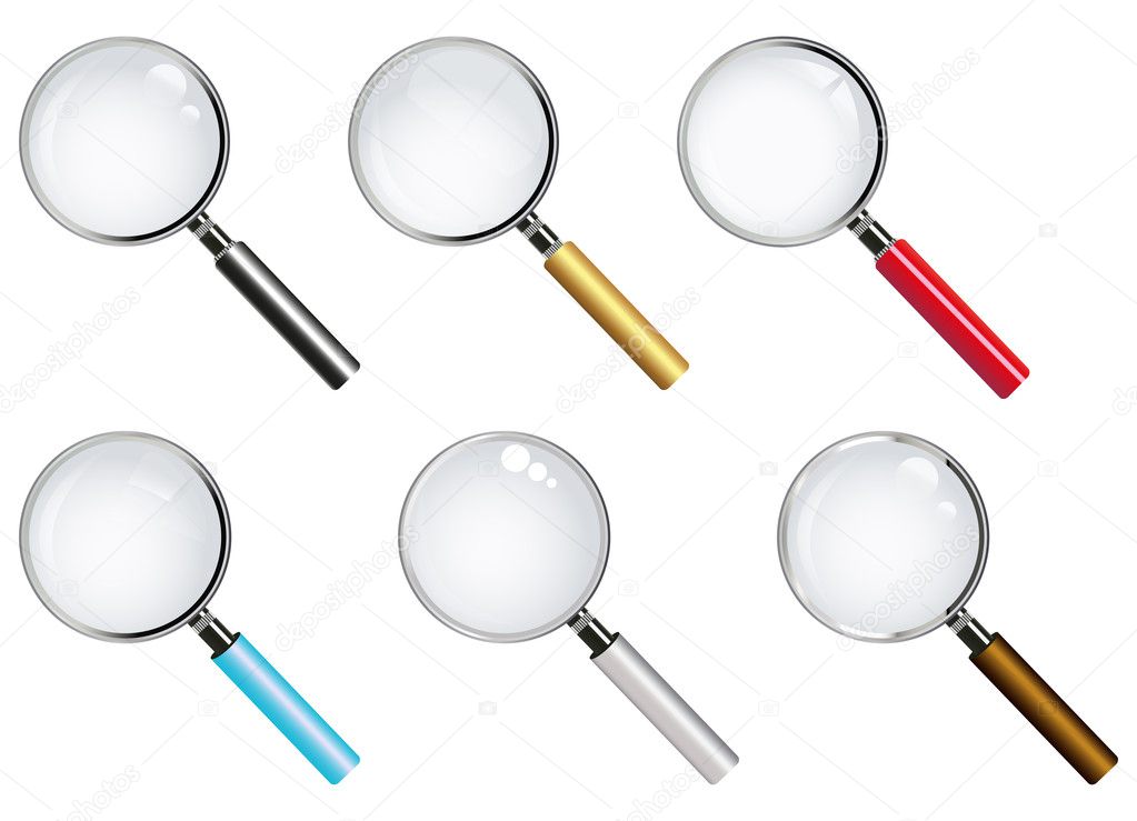 A magnifying glass (lens), a set of