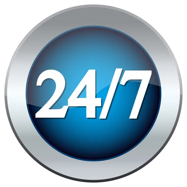 Botão rotulado "24 / 7" —  Vetores de Stock