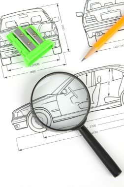 Car blueprint clipart