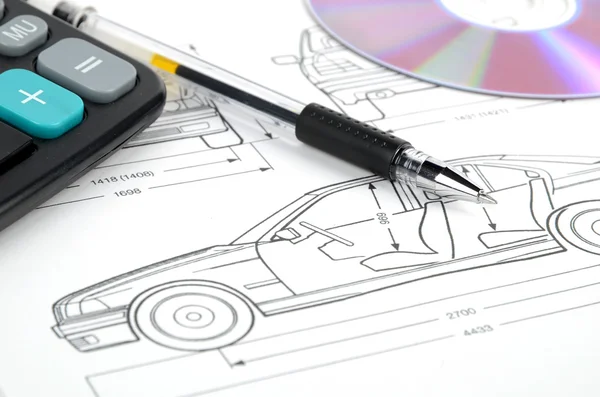 Car blueprint — Stock Photo, Image