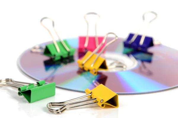 Paper clips and DVD — Stock Photo, Image
