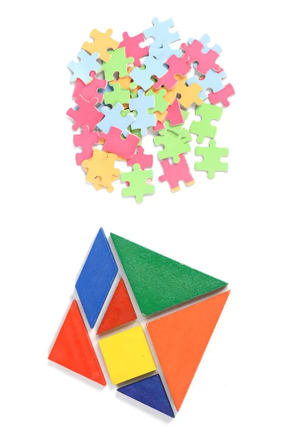 Tangram cinese e puzzle — Foto Stock