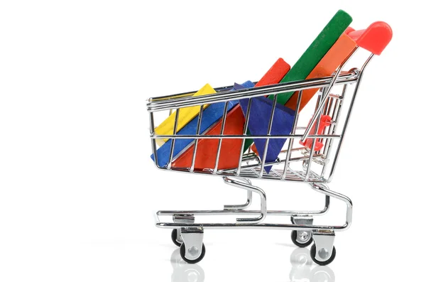 Shopping cart and chinese tangram — Stock Photo, Image