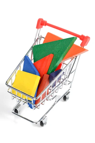 Shopping cart and chinese tangram Stock Picture