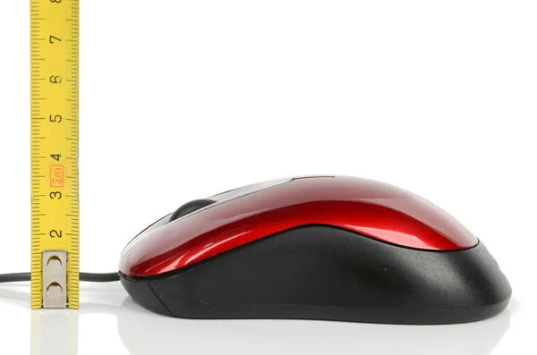 Computador mouse e linha de fita — Fotografia de Stock