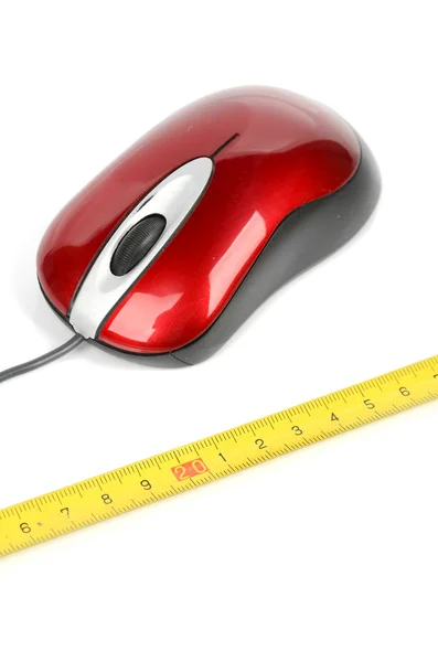 Комп'ютерна миша і стрічкова лінія — стокове фото