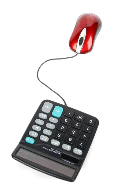 Computadora ratón y calculadora — Foto de Stock
