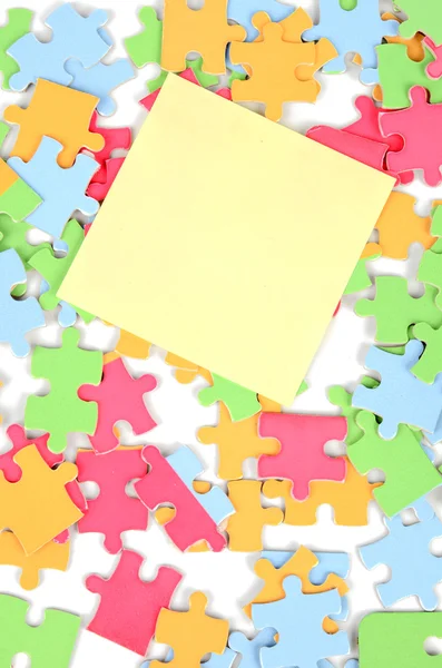 Note paper and puzzle — Stock Photo, Image