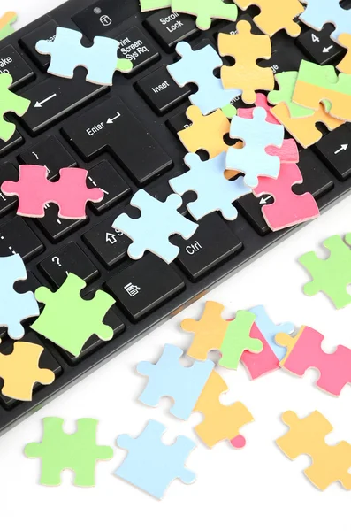 Keyboard and puzzle — Stock Photo, Image
