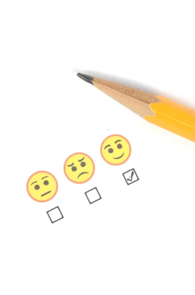 Pencil and emoticon — Stock Photo, Image