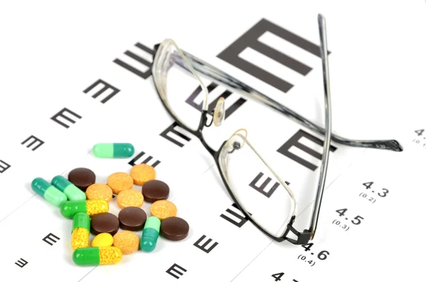 Medicin och öga diagram — Stockfoto
